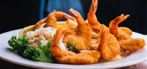 Fried shrimp at Pier Market