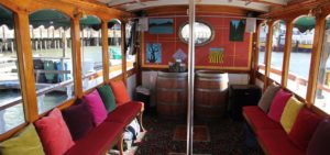 Interior of Wine Tasting on the Bay boat