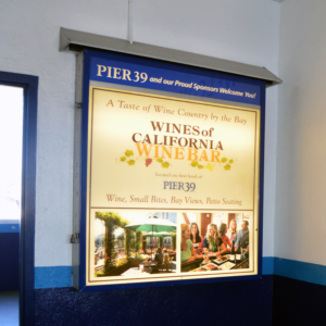 Duratrans backlit signs for advertising at PIER 39